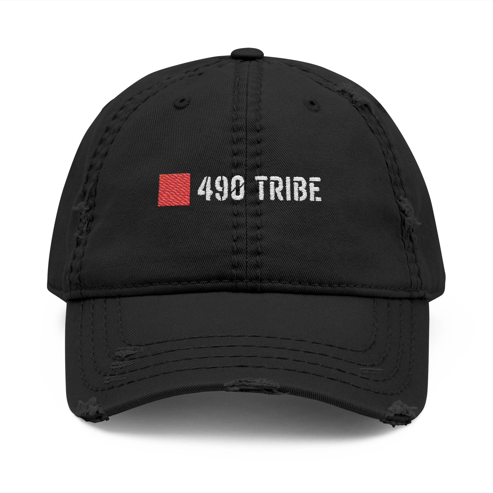 490 Tribe- Distressed Embroidered Hat
